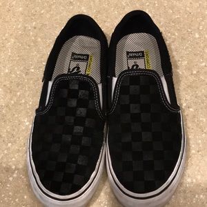 Women’s Vans.  Black/Black Checkered.